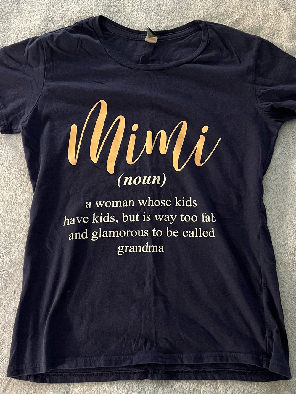 Mimi Graphic Tee for Kids - Navy with Gold Script